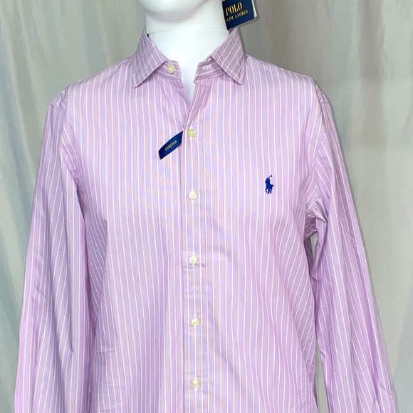 Polo by Ralph Lauren Purple Striped Casual Button Down Shirt - Picture 2 of 7